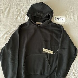 Black essential hoodie large